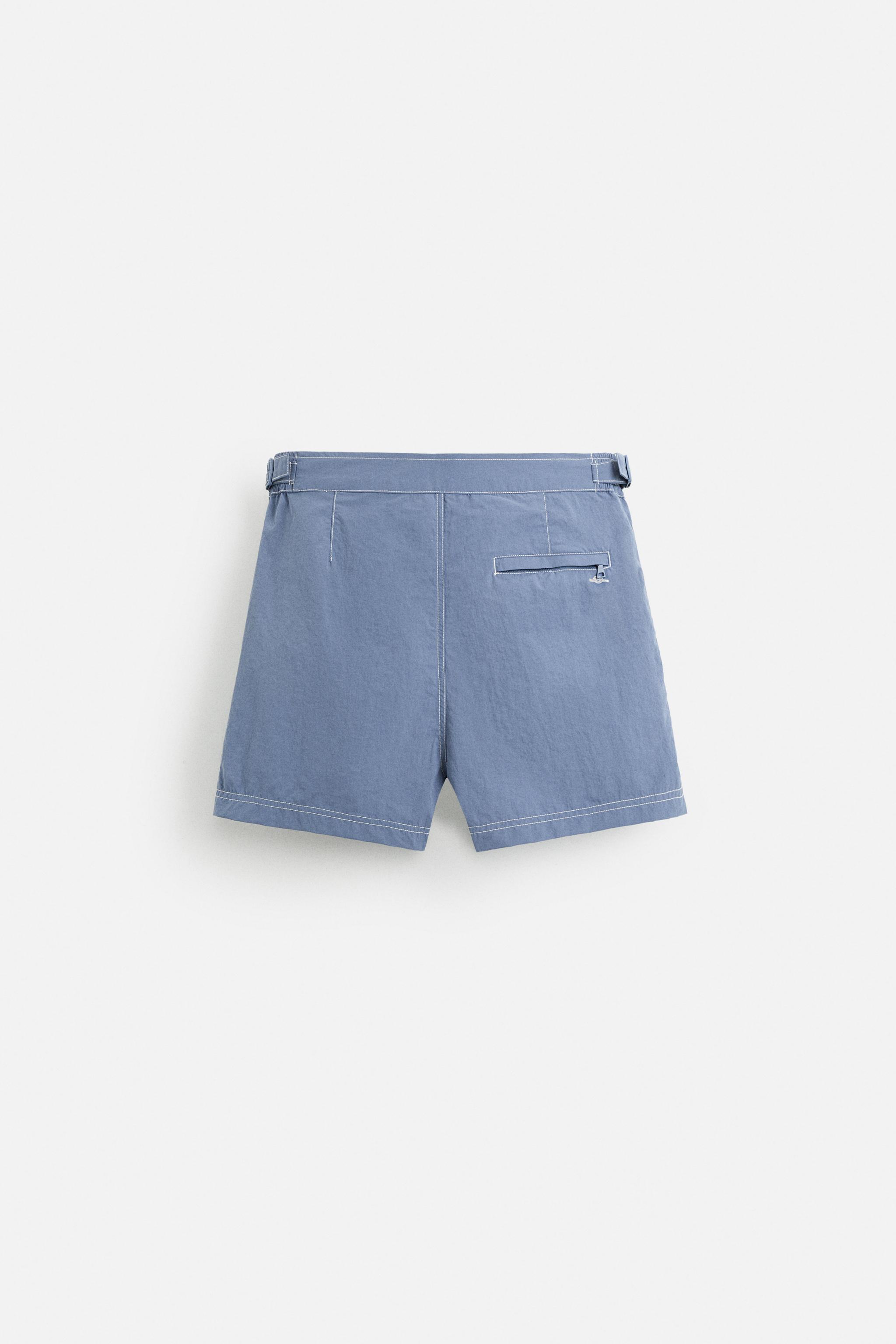 MAILLOT DE BAIN MI-LONG DÉLAVÉ CONTRASTE