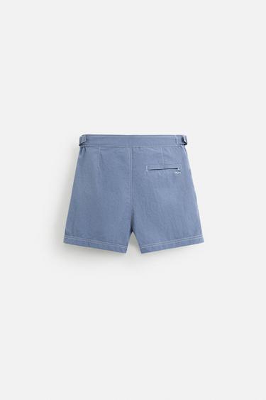 MAILLOT DE BAIN MI-LONG DÉLAVÉ CONTRASTE - Bleu de Zara - Image 1
