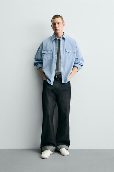 CAMISA RELAXED FIT - Azul claro de Zara