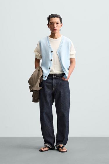 KNITTED WAISTCOAT - Light blue by Zara - Image 0