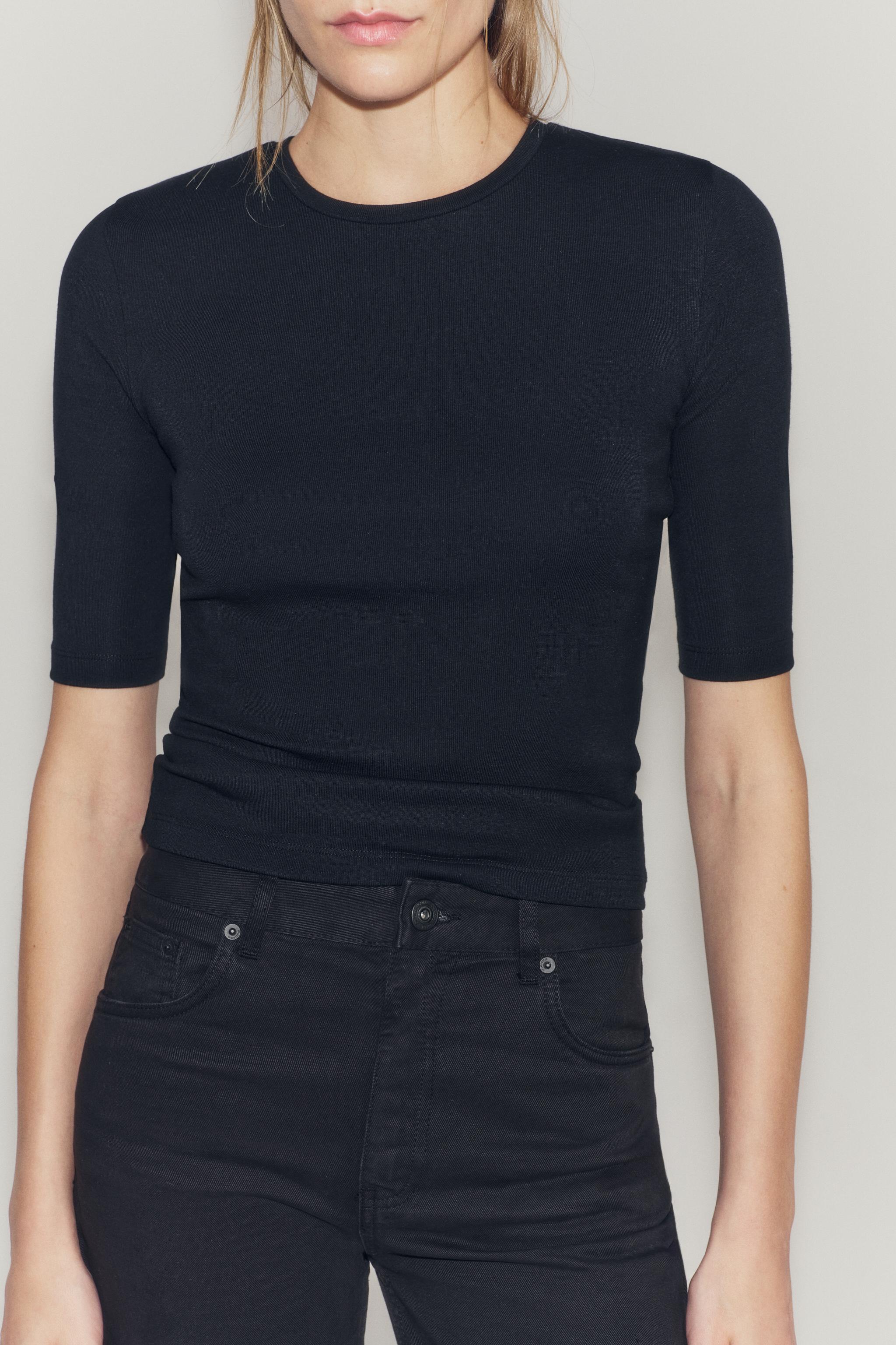 Женские футболки Zara ELBOW-SLEEVE T-SHIRT — фото 2