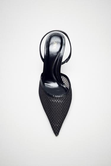 MESH HEELED SHOES - Black by Zara