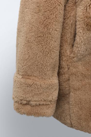 FAUX FUR COAT - Caramel by Zara - Image 5