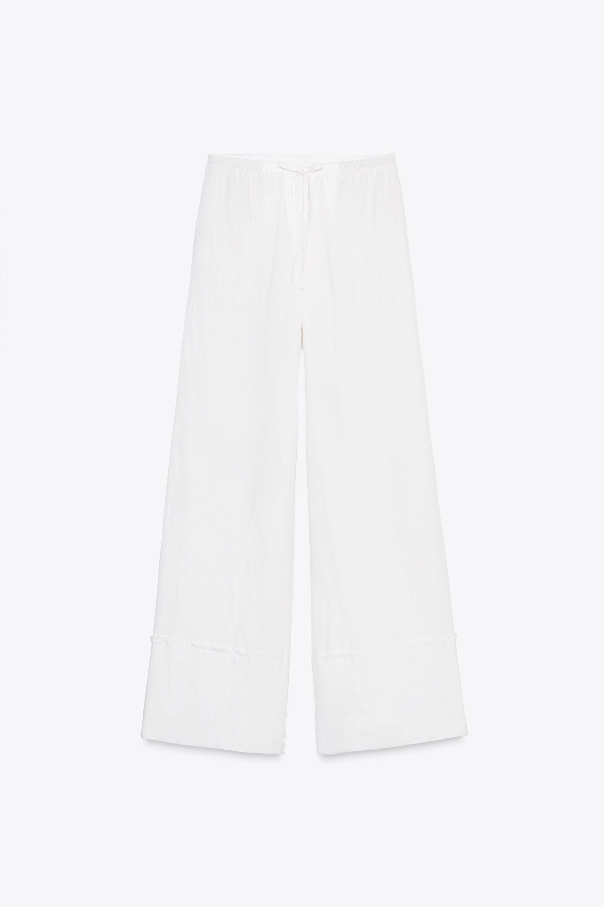 スペイン発送 ZARA 100%リネンパラッツォパンツ ZW コレクション ZW COLLECTION リネン100% パラッツォパンツ - ブラウン | ZARA