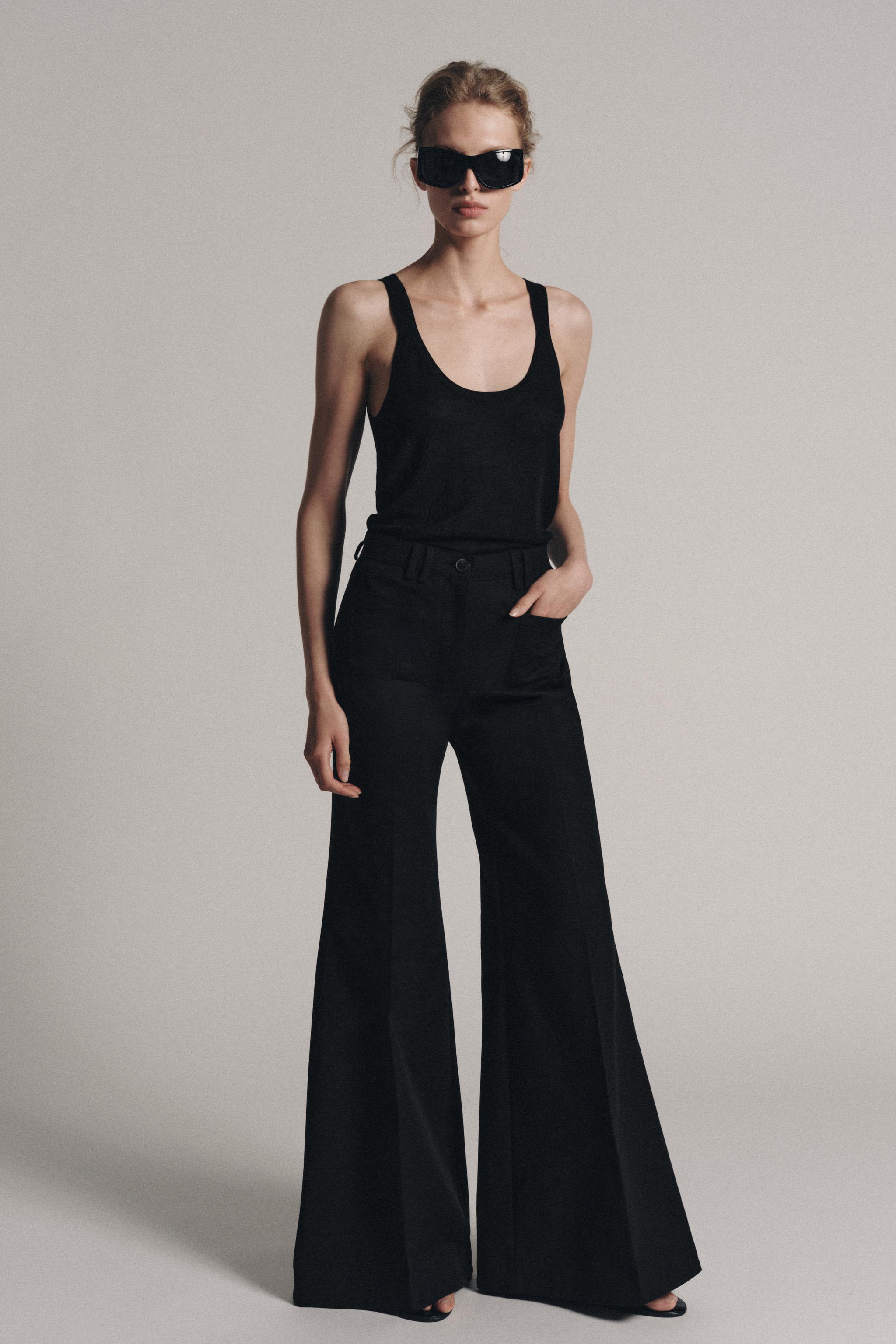 ZW COLLECTION FLARE PANTS - Black | ZARA Canada
