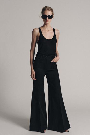 PANTALON ÉVASÉ ZW COLLECTION - Noir de Zara