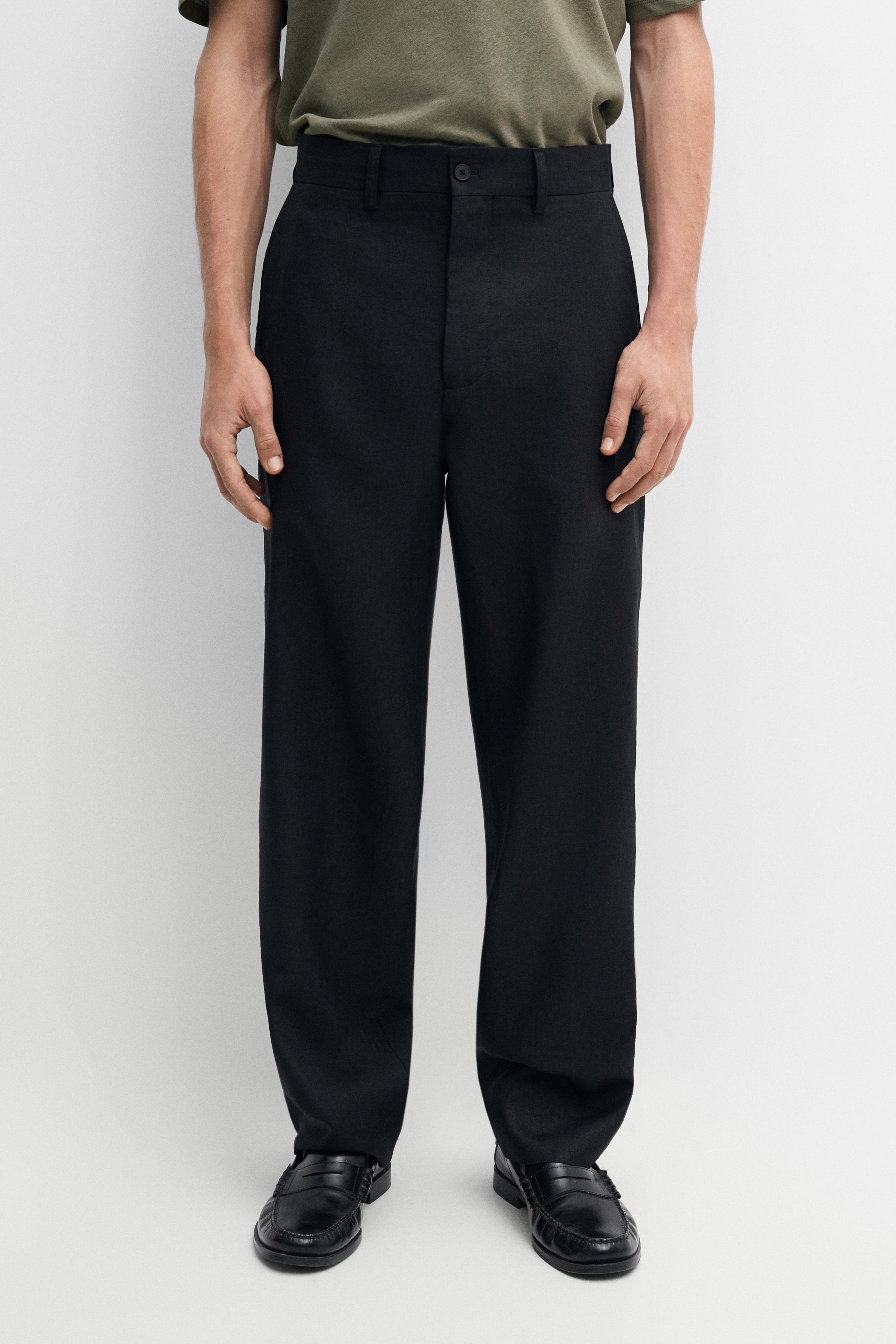 Tailored fit 100% linen suit trousers