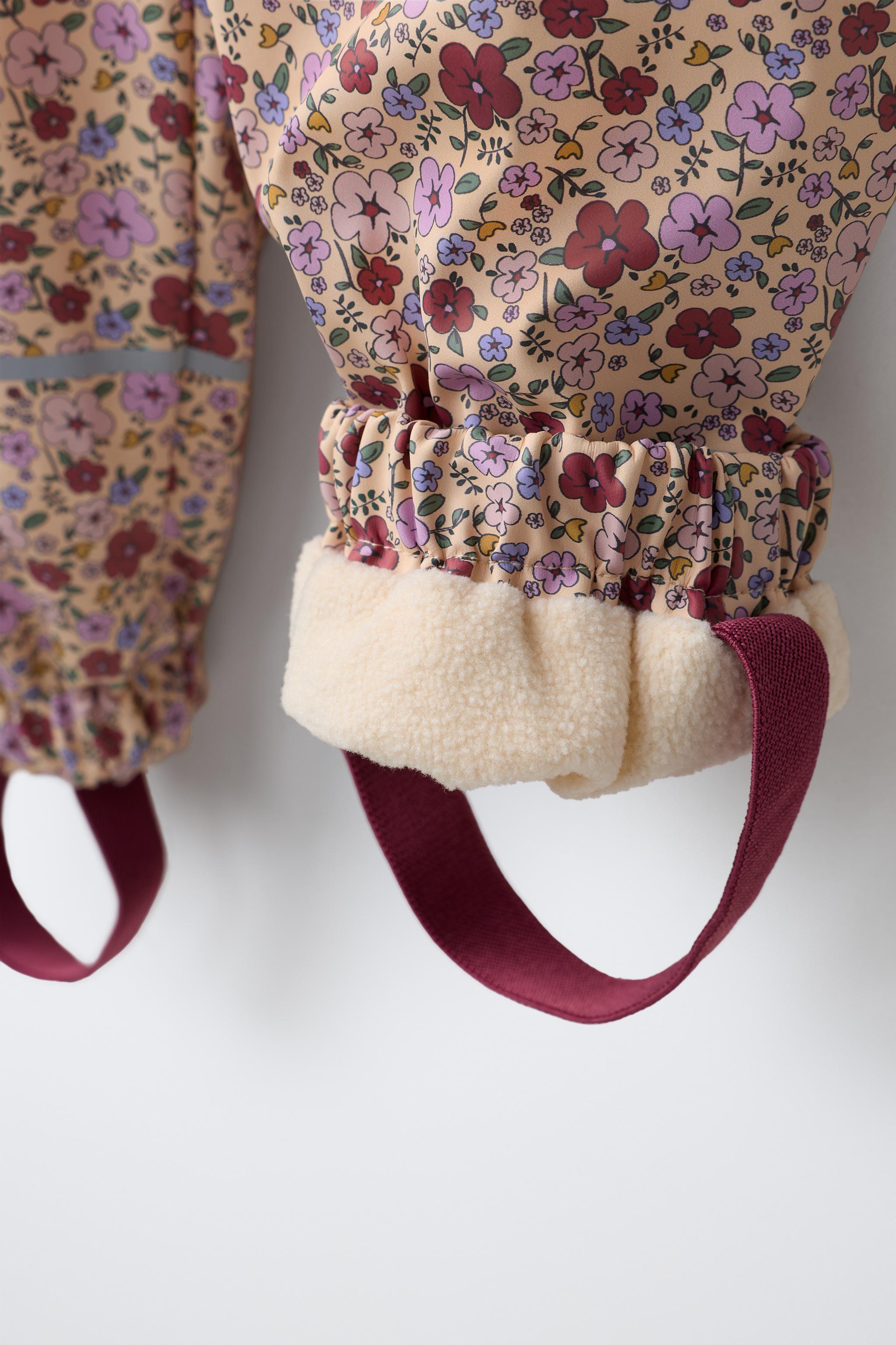 WATER-RESISTANT PRINTED FLEECE-LINED OVERALLS