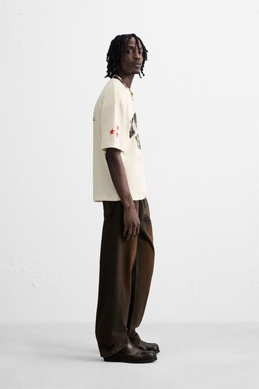 T-SHIRT IMPRIMÉS DÉLAVÉS - Gris bleu de Zara - Image 3