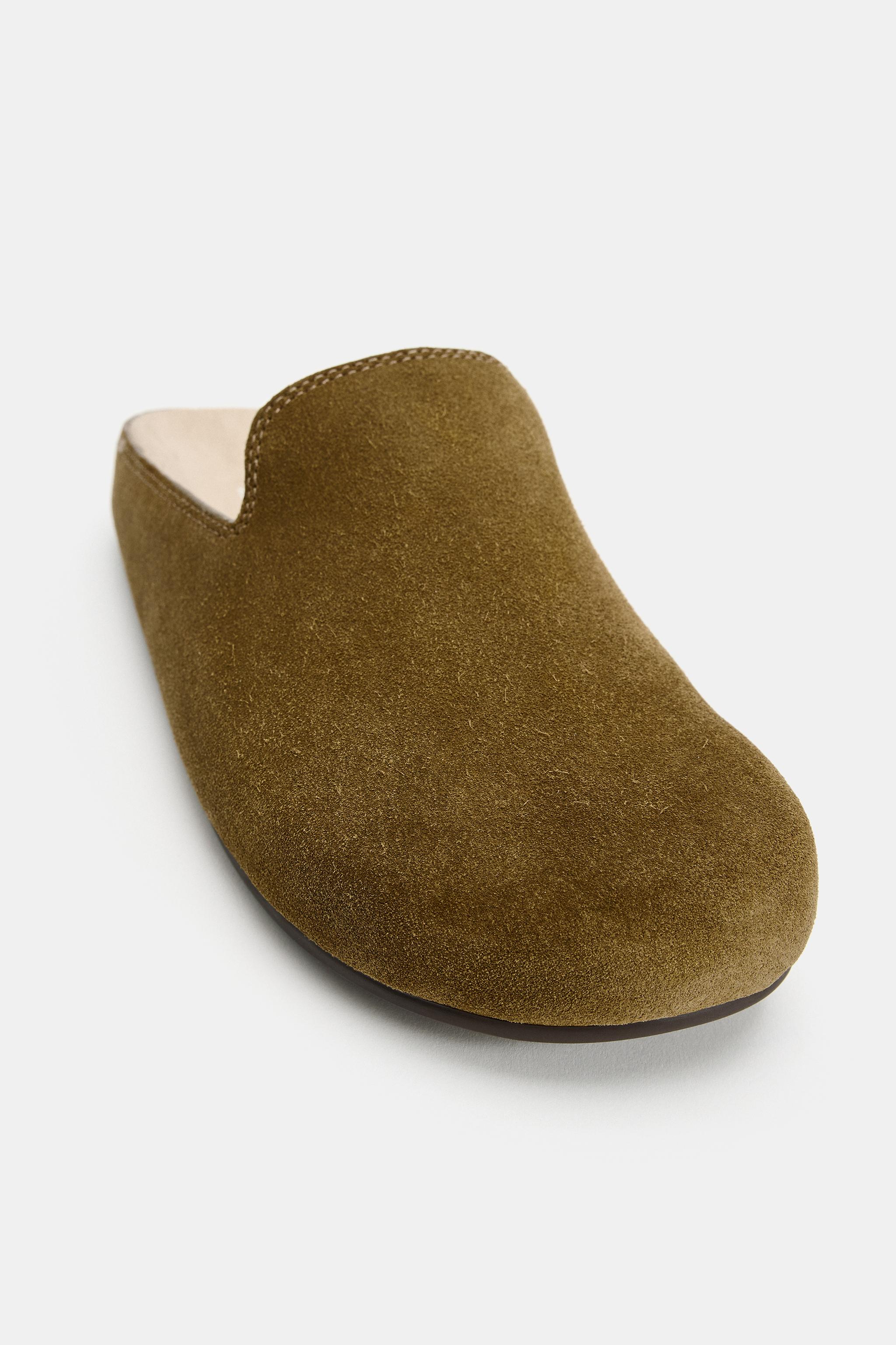 Zara SPLIT SUEDE CLOG SHOES görsel 7