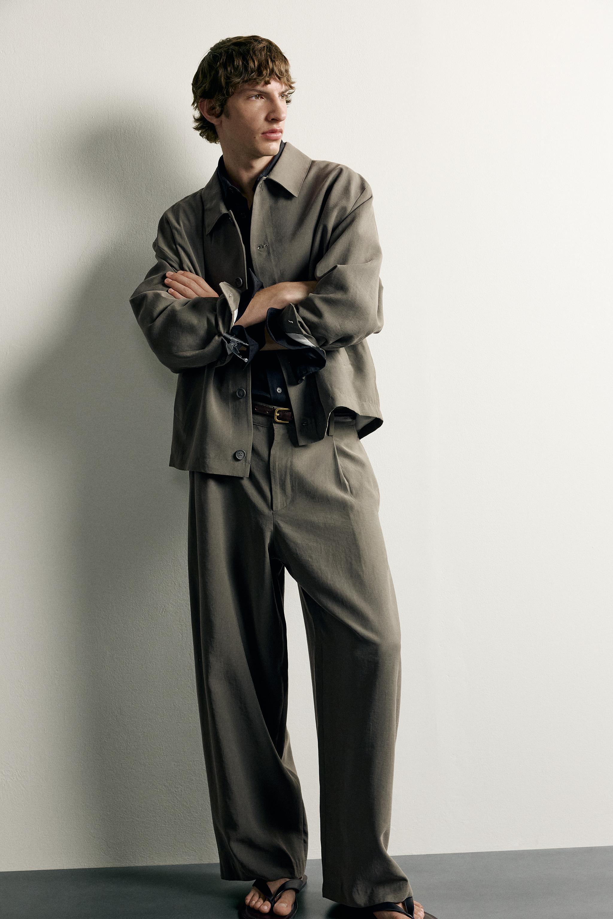 Zara PİLİLİ RELAXED FIT PANTOLON görsel 5