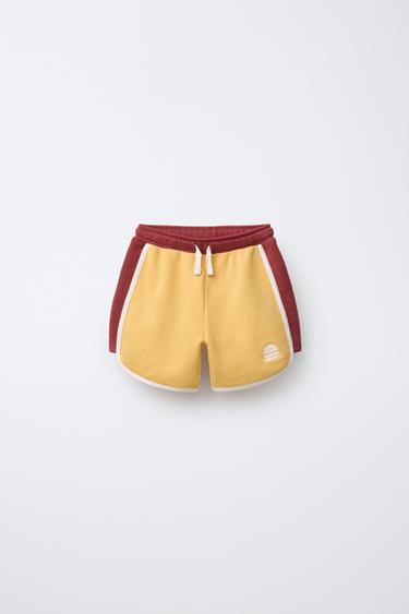 EMBROIDERED PLUSH BERMUDA SHORTS - Yellow by Zara - Image 0