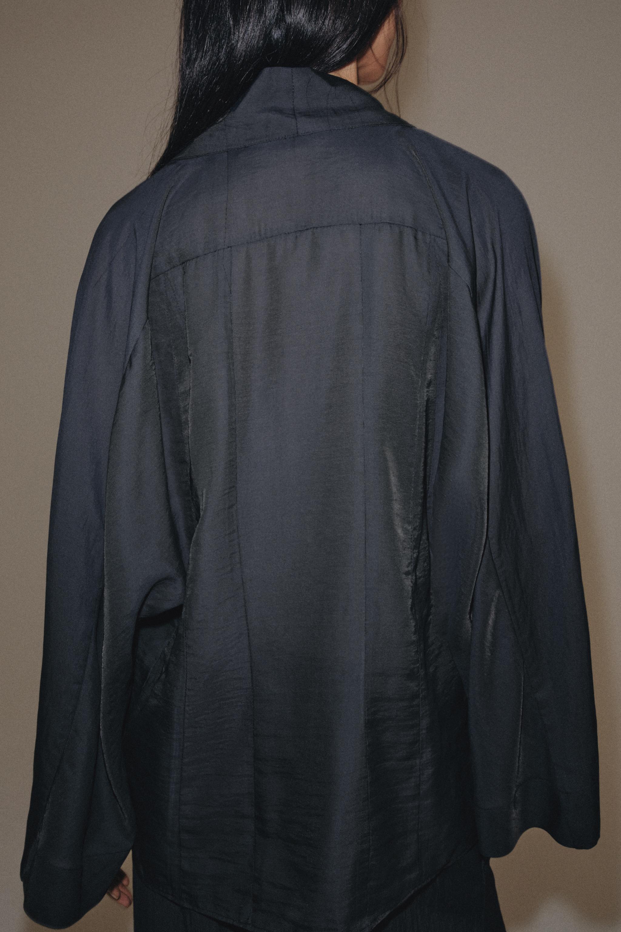 ZW COLLECTION WRAP SHIRT WITH FROG FASTENINGS