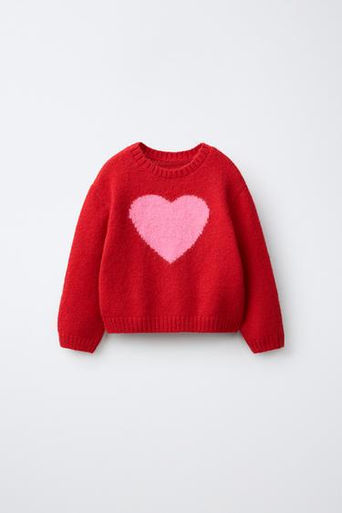 JERSEY PUNTO CORAZÓN - Rojo de Zara - Imagen 0