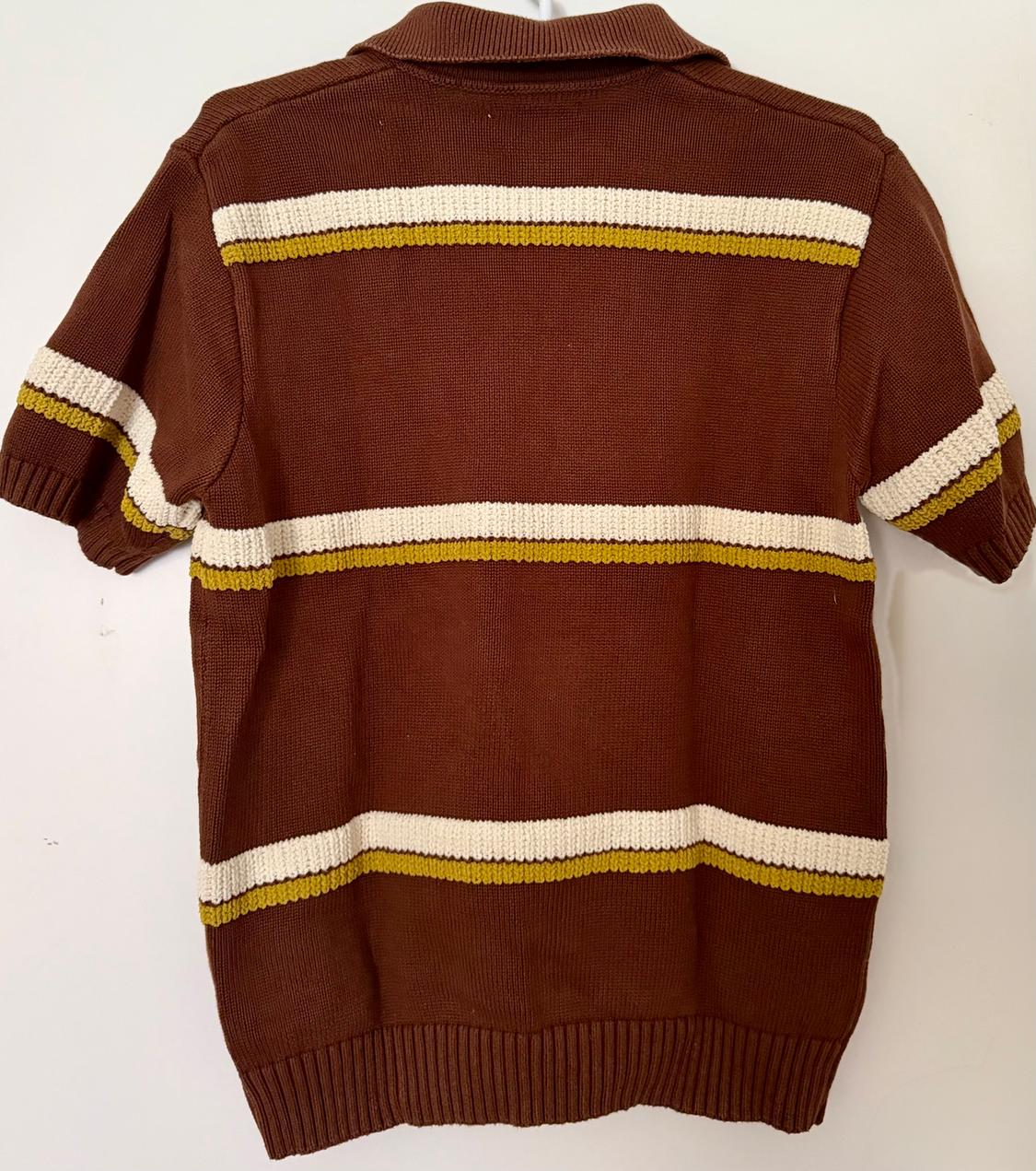 STRIPED KNIT POLO SHIRT - Image 2