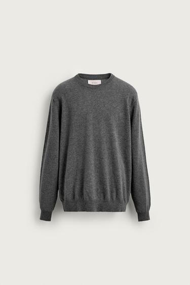 Zara REGULAR FIT CASHMERE JUMPER - Gray marl