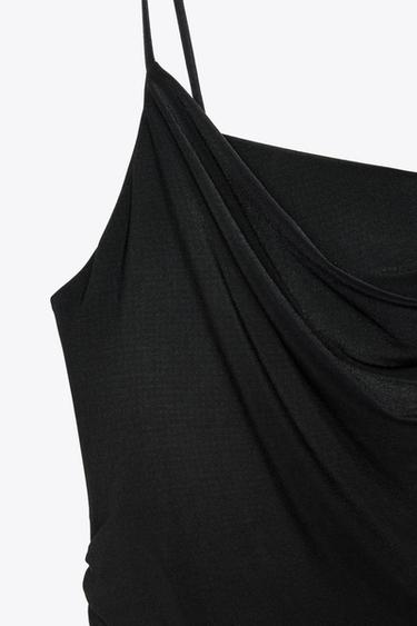 MIDI DRESS WITH GATHERING - Black by Zara - Image 6