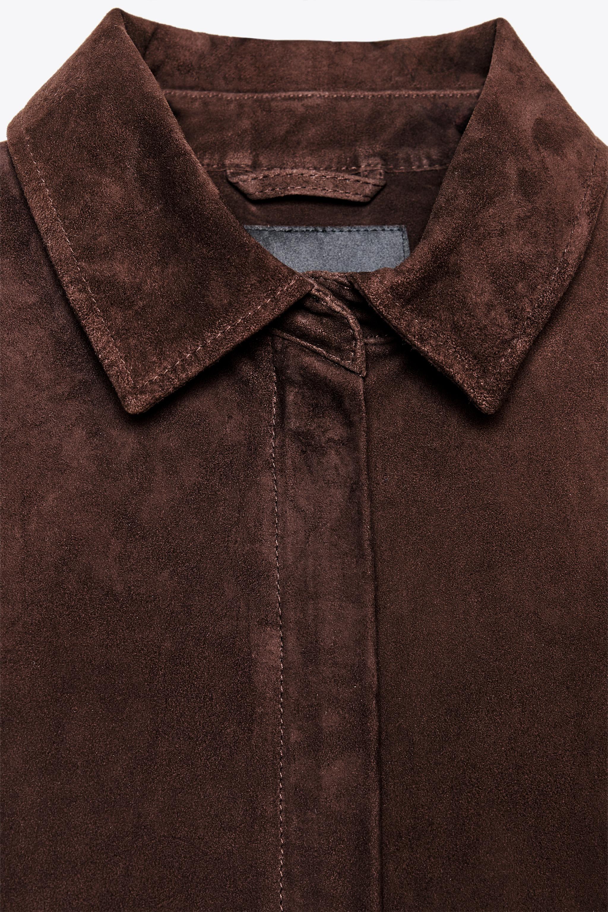 ZW COLLECTION LIMITED EDITION 100% SUEDE OVERSHIRT - Brown