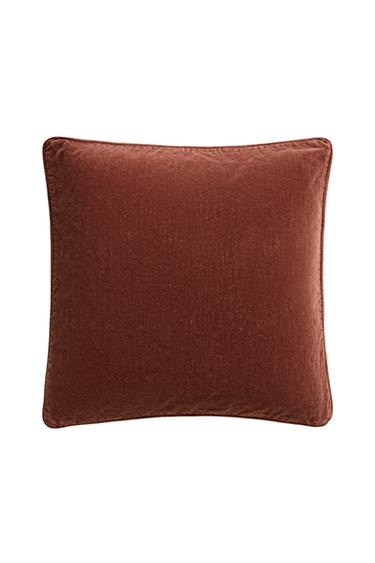 VELVET CUSHION COVER - Brick by Zara