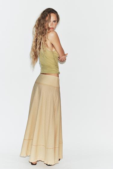 JUPE LONGUE STRUCTURÉE - Camel moyen de Zara - Image 3