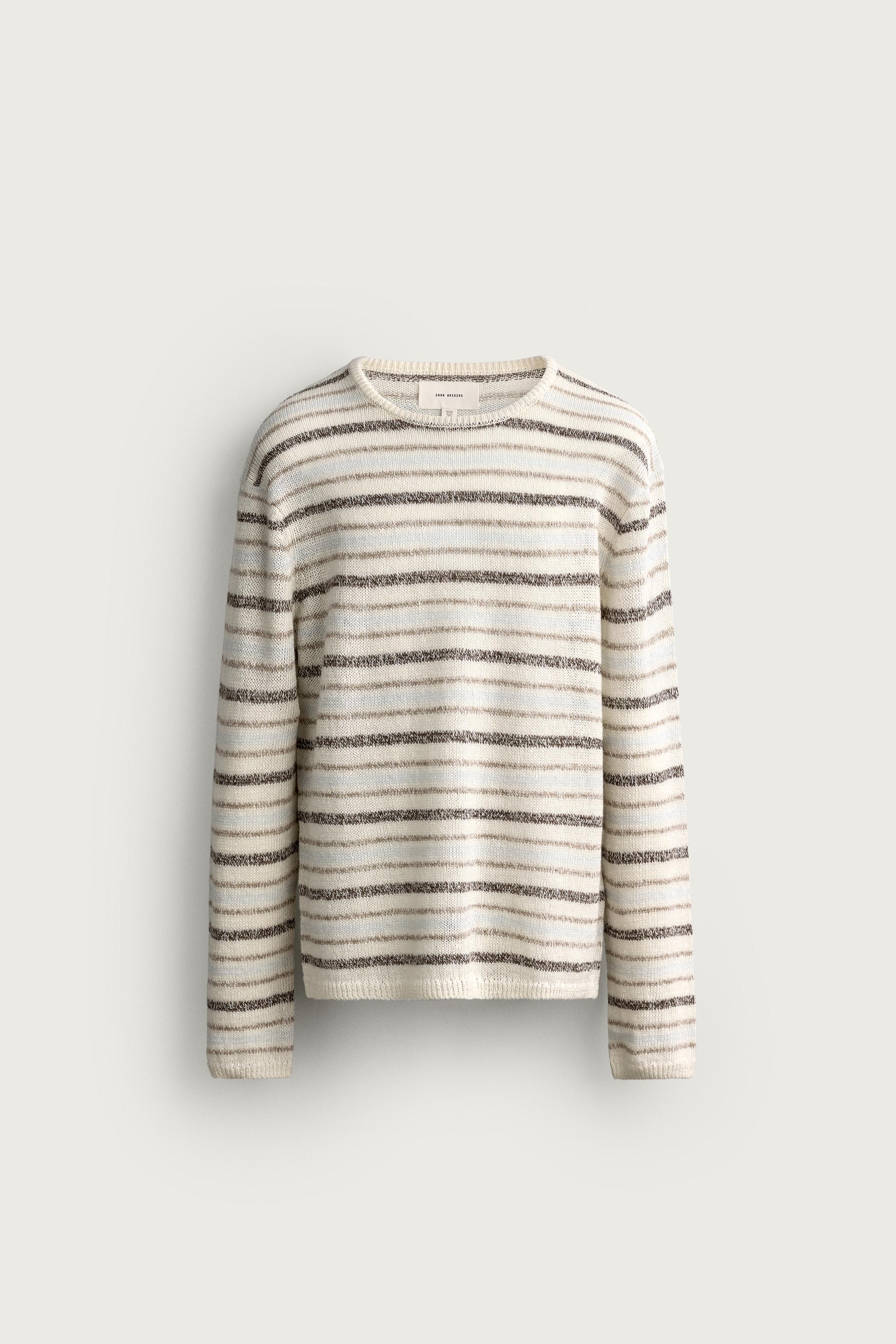 LINEN - CASHMERE STRIPED JUMPER — Striped