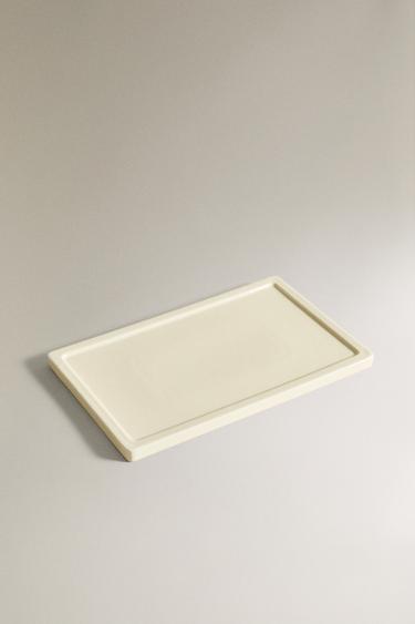 PLATEAU DE BAIN RECTANGULAIRE CÉRAMIQUE - Écru de Zara - Image 1
