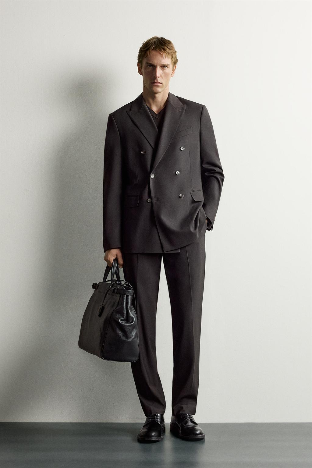 STRIPED SUIT DOUBLE-BREASTED BLAZER