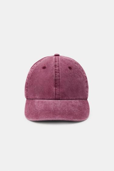 PLAIN TWILL CAP - Dark pink by Zara