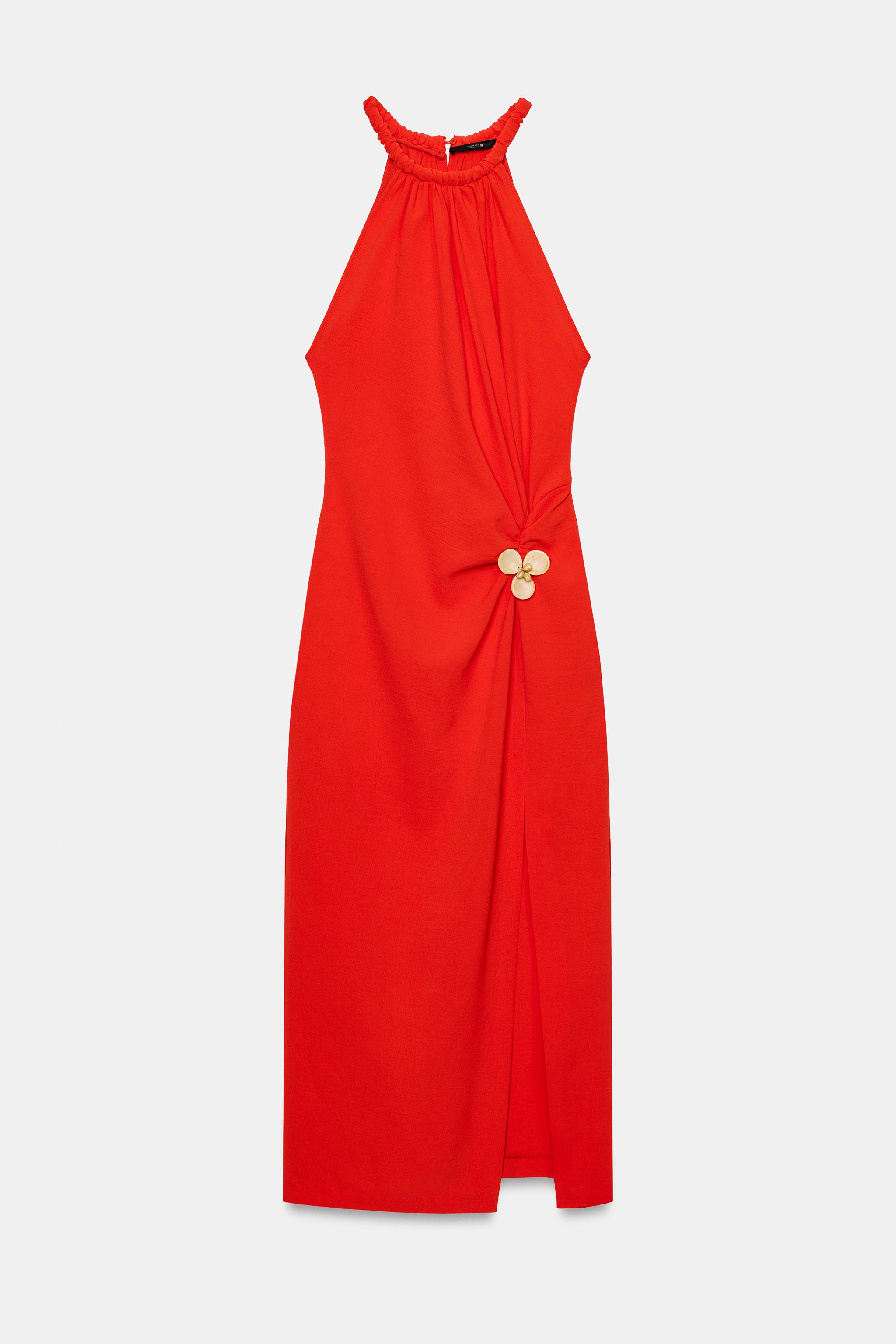 ROBE MI-LONGUE À ENCOLURE AMÉRICAINE AVEC QUINCAILLERIE