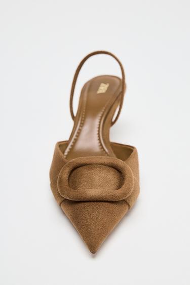 CHAUSSURES OUVERTES À L'ARRIÈRE PIÈCE - Marron de Zara - Image 4