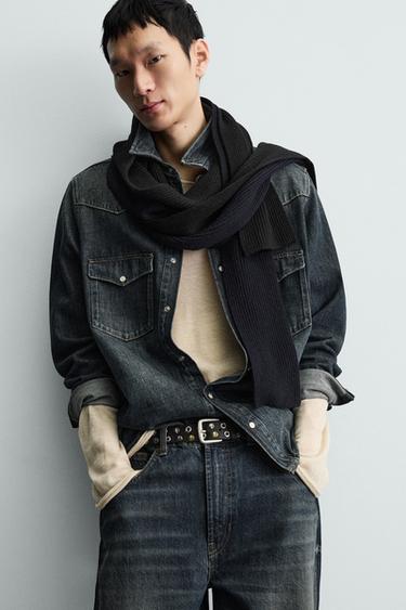 CEINTURE EN CUIR CLOUS - Noir de Zara - Image 1