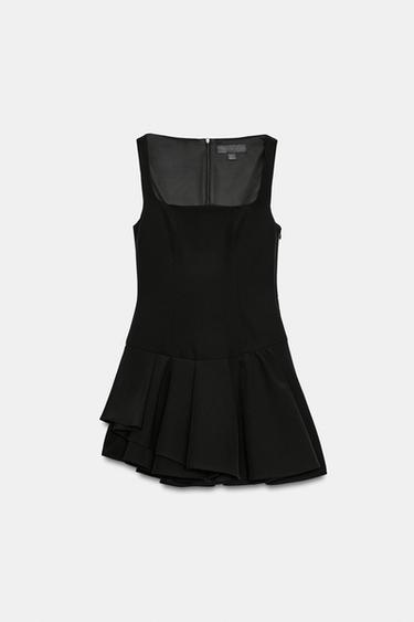 MINI DRESS WITH RUFFLES - Black by Zara