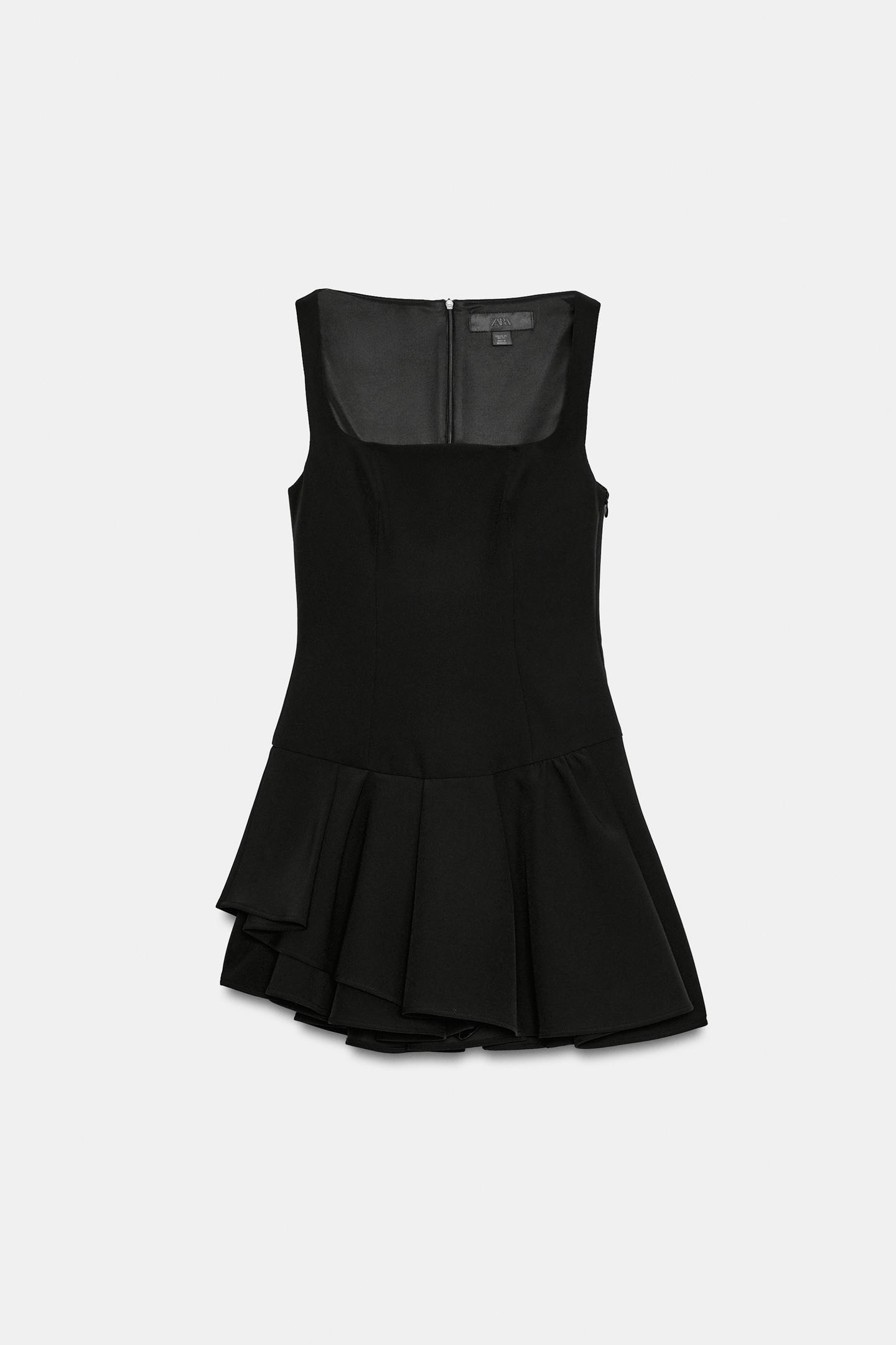 Женское платье Zara Ruffle Mini, цвет: Чёрный — фото 6