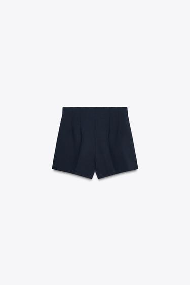 HIGH-WAIST BERMUDA SHORTS - Navy blue by Zara - Image 3