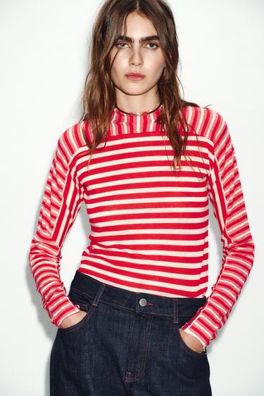 ШЕРСТЯНОЙ ДЖЕРСИ В ПОЛОСКУ — Полоски от Zara