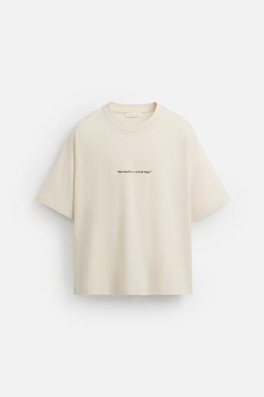 T-SHIRT IMPRIMÉS DÉLAVÉS - Écru de Zara - Image 6