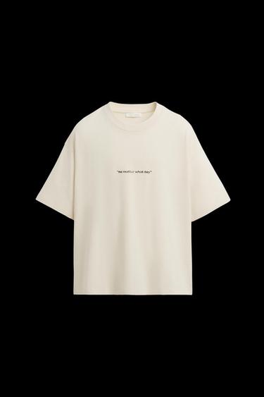CAMISETA ESTAMPADOS LAVADOS - Crudo de Zara - Imagen 0