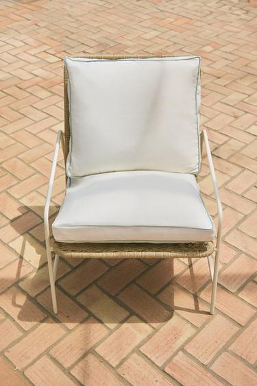 Zara OUTDOOR CHAIR CUSHION WITH PIPING - Ecru