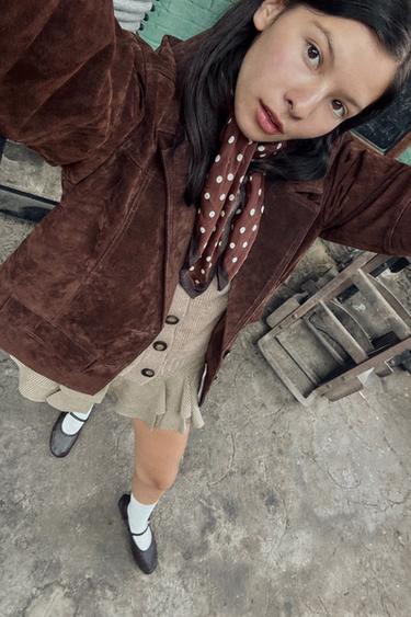 RUFFLE SKORT - Beige by Zara