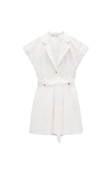 SHIRT DRESS WITH CUTWORK EMBROIDERY