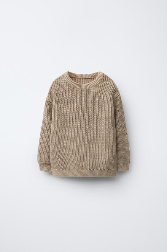 WASHED EFFECT KNIT SWEATER