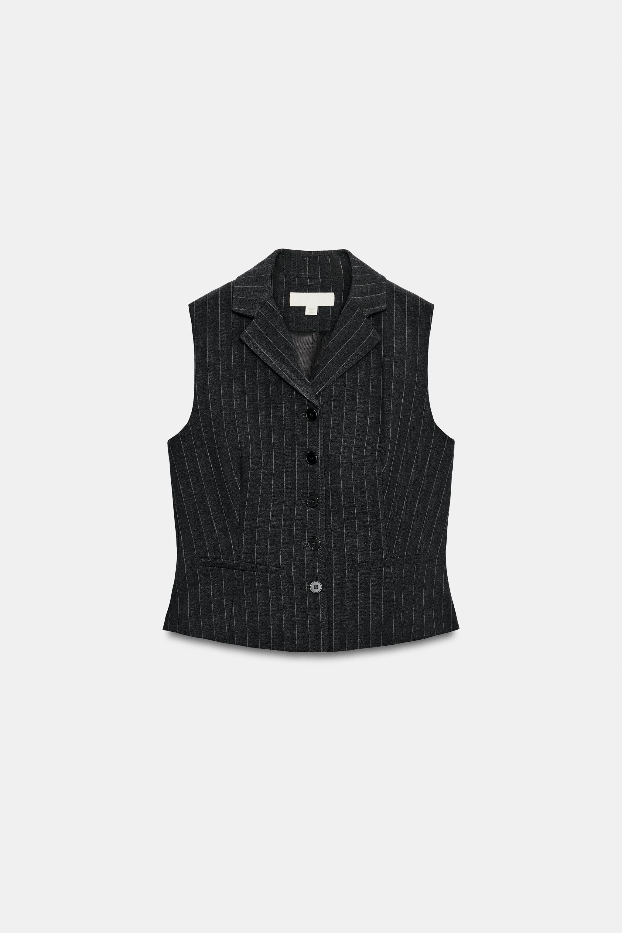 Zara İnce Çizgili Yelek görsel 7