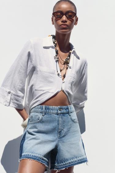 Z1975 MOM FIT SHORTS - Mid-blue by Zara