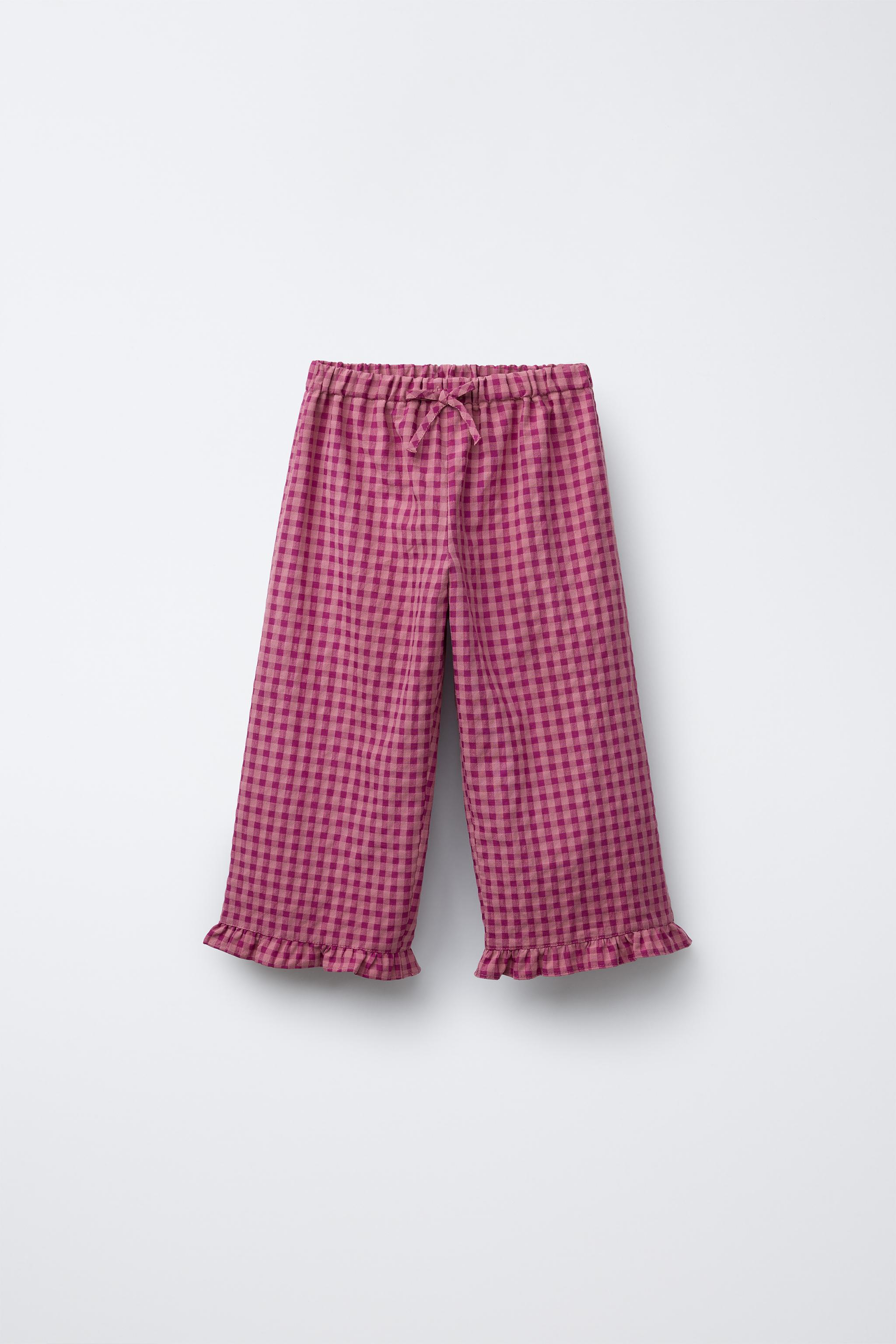PANTALON DROIT À CARREAUX VICHY