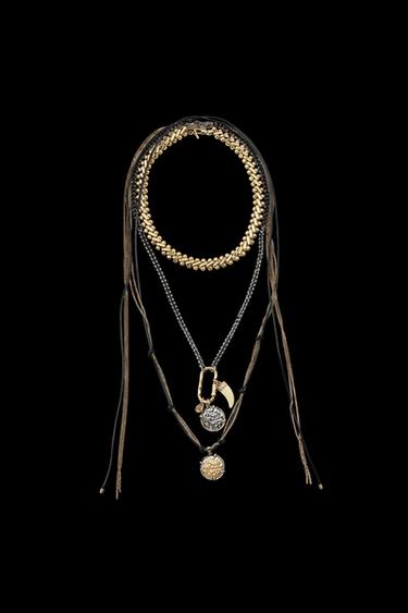 3er-PACK HALSKETTEN MEDAILLON HORN - Goldfarben von Zara - Bild 0