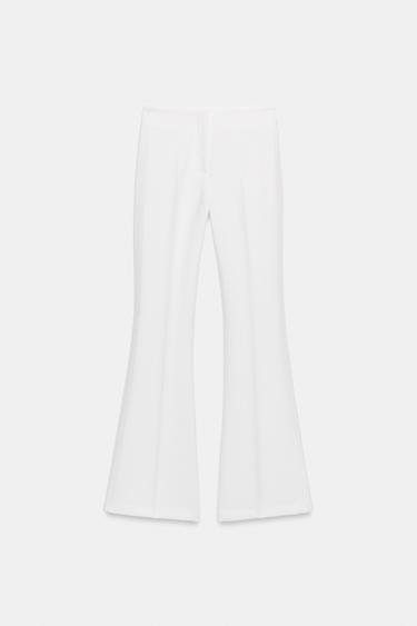 PANTALON FLARE À COUTURES LATÉRALES - Blanc de Zara - Image 5