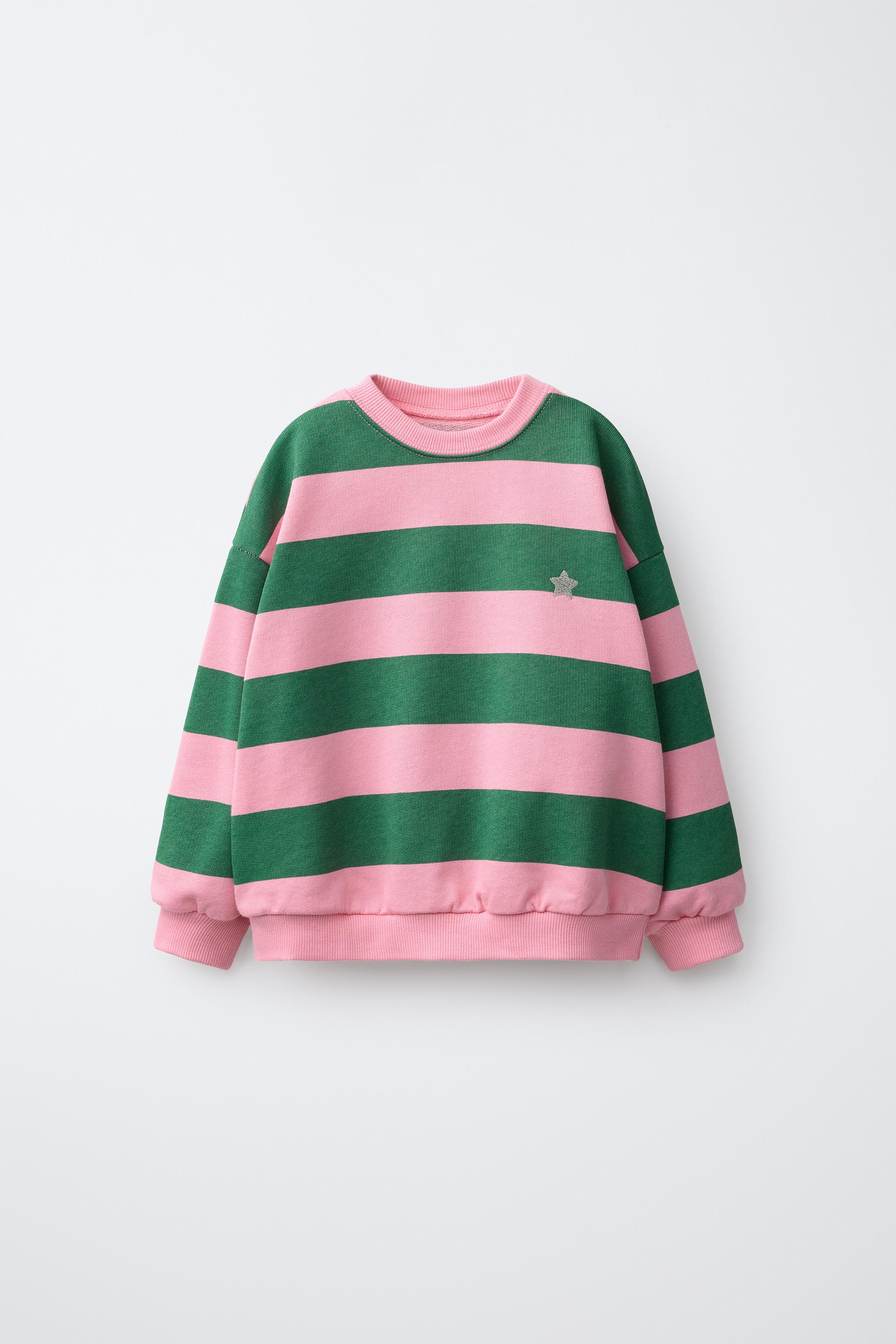 Детские худи Zara STRIPED EMBROIDERED STAR SWEATSHIRT — фото 2