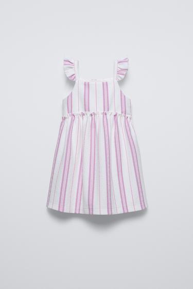 VESTIDO TEXTURA ESTAMPADO - Malva de Zara