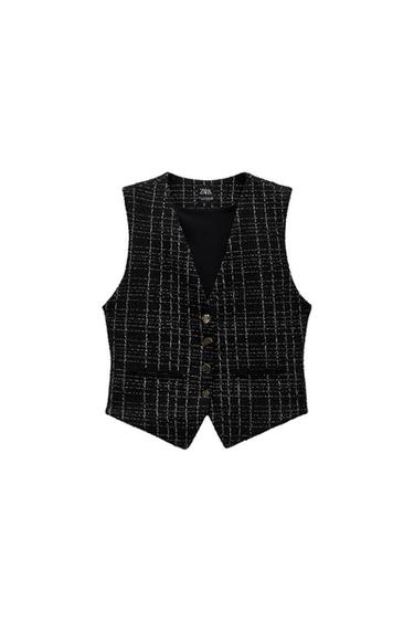 TEXTURED JACQUARD BUTTONED WAISTCOAT