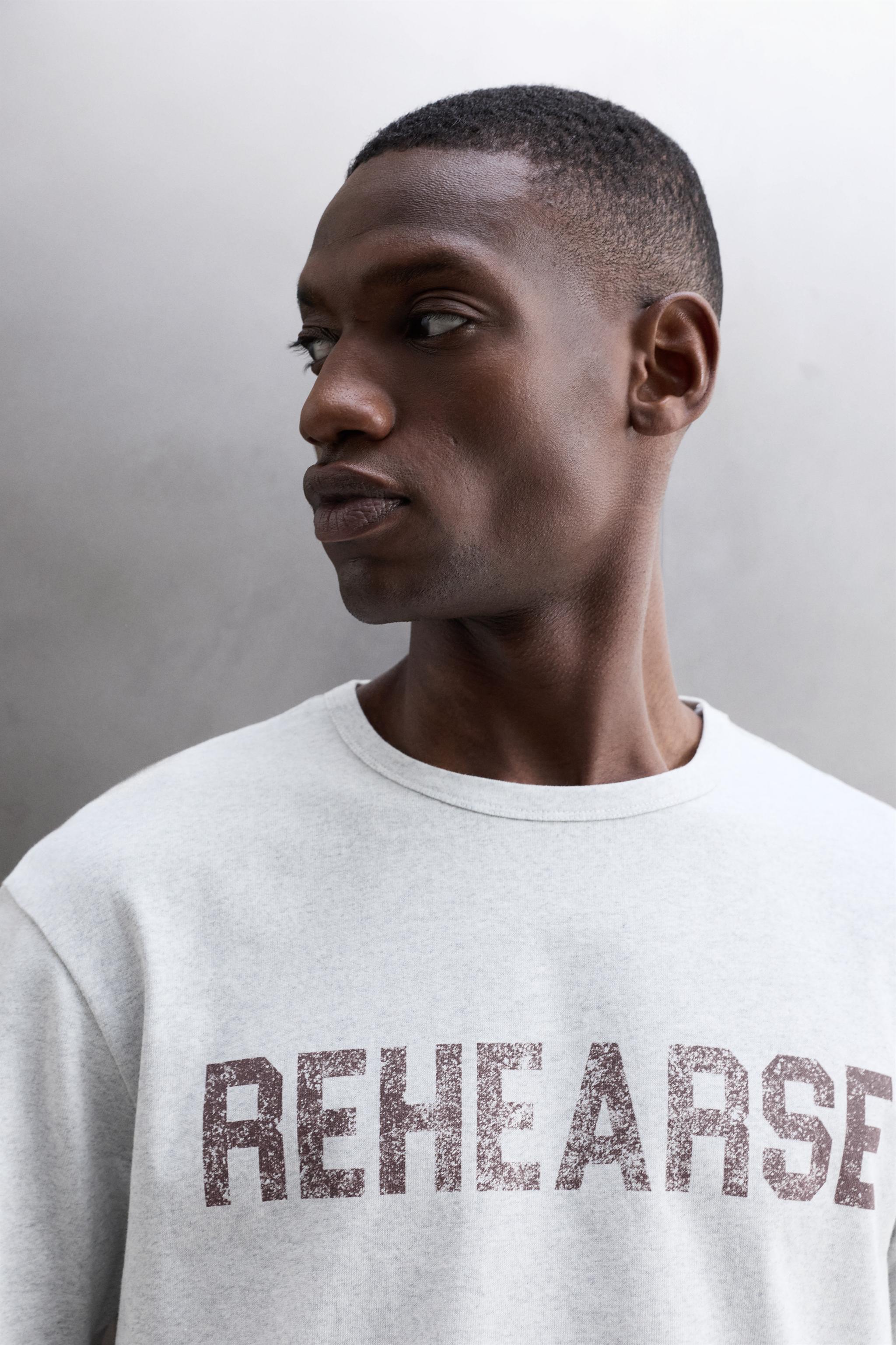 PRINTED TEXT COTTON T-SHIRT